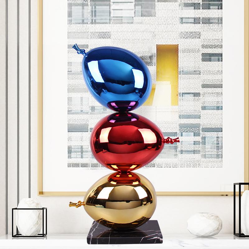 Creative Crafts Home Decoration Balloon Statue Living Room Atmosphere Electroplated Balloon Sculptures Hotel Art Installation