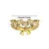 Fashionable Light Luxury Inlaid Zircon Bow Women'S Ring, Elegant Temperament For Women, Holiday Party Jewelry Gift