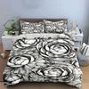 Large black-and-white roses. Bedding sets Duvet cover sets Duvet covers Pillowcases(1* Duvet Cover 2* Pillowcases without duvet insert)