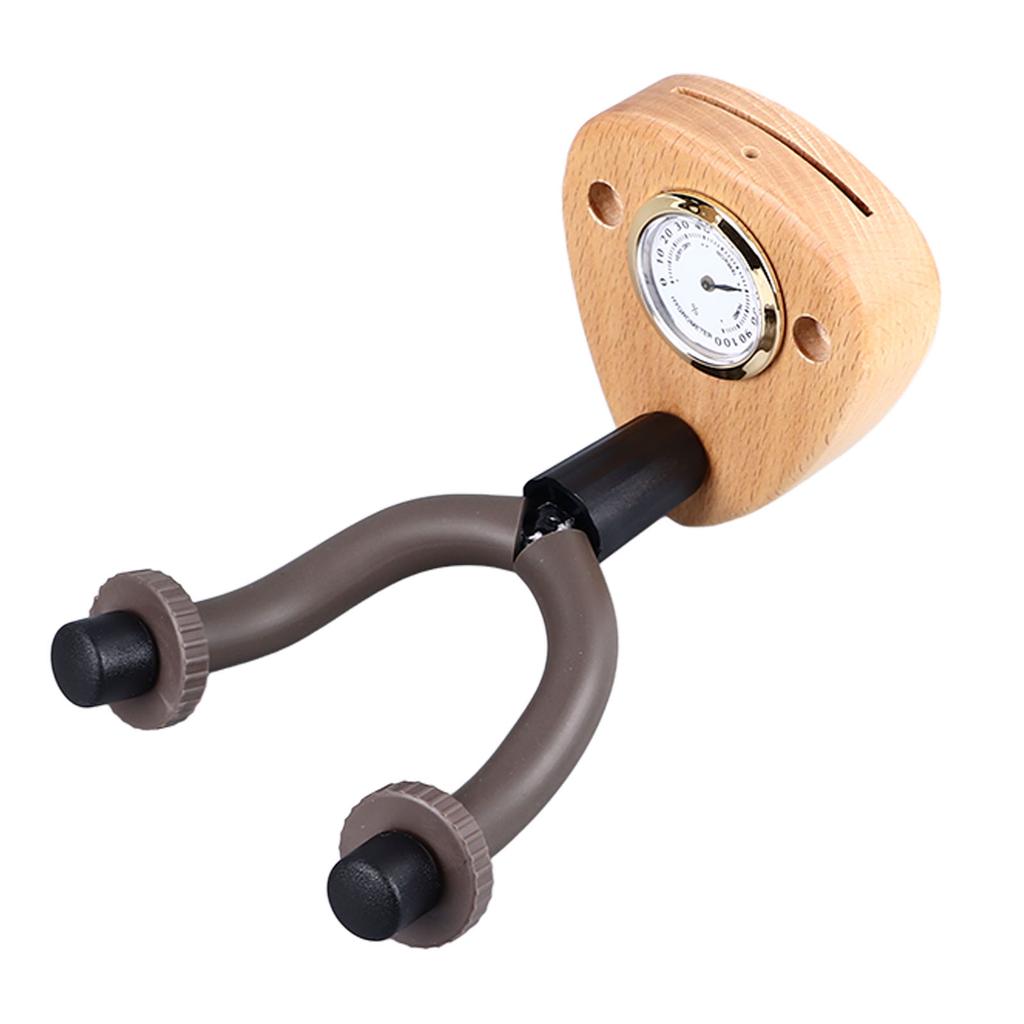 Wandmontierter Gitarrenhalter mit Hygrometer Holz Rutschfest Multifunktionaler Gitarrenhaken für Violine Mandoline Bass Leicht