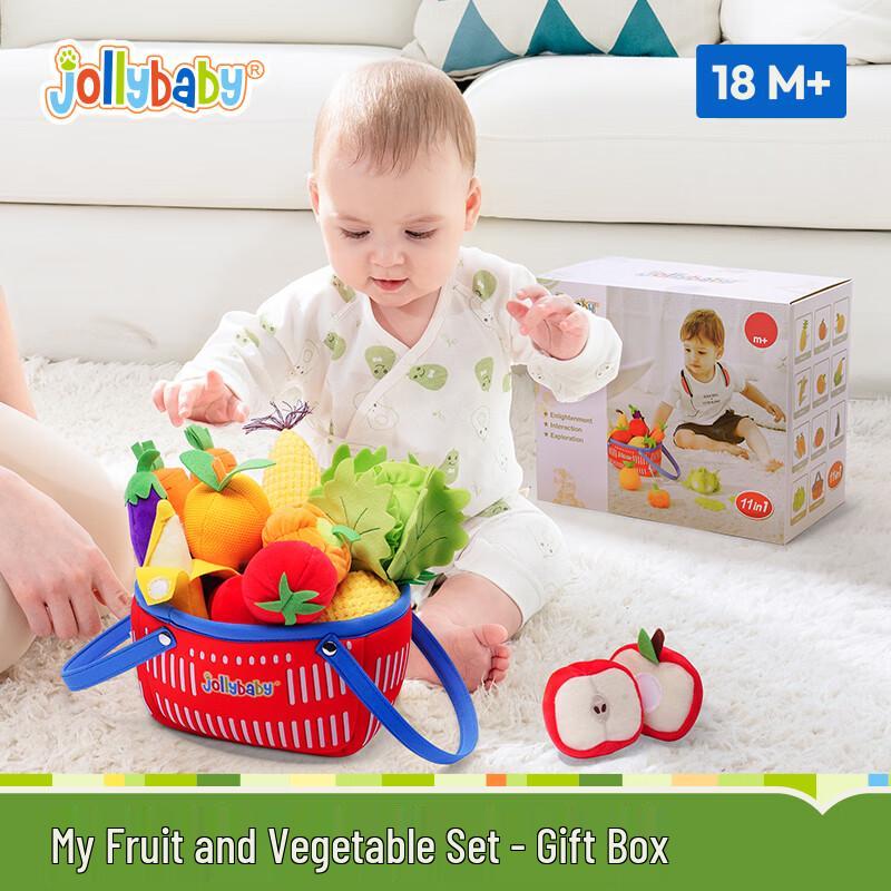 JOLLYBABY Pretend Play Fruit & Vegetable Cutting Set
