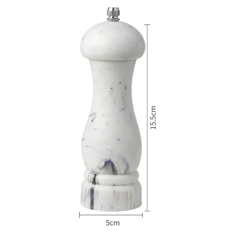 Plastic Pepper Grinder 6 Inch Salt and Pepper Mill with Adjustable Ceramic Spice Pepper Grinding Seasoning Bottle Cooking Shaker