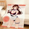 Anime Fanart Girl M-Mizuhara Chizuru Flannel Soft Warm Plush Blanket Sofa Living Room Pet Hogar Bedroom Gift Home Car Portable