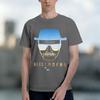 2026 New Square Print Tee Blue Tone I Am The One Who Knocks Funny Heisenberg Portrait With Desert Outline Tshirt