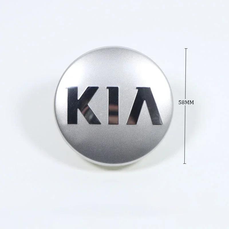 2026 Hot Car Sticker 4PCS 58MM Car Wheel Center Hub Caps Cover Accessories For KIA GT Line EV6 Sorento Niro EV9 Sportage Cerato