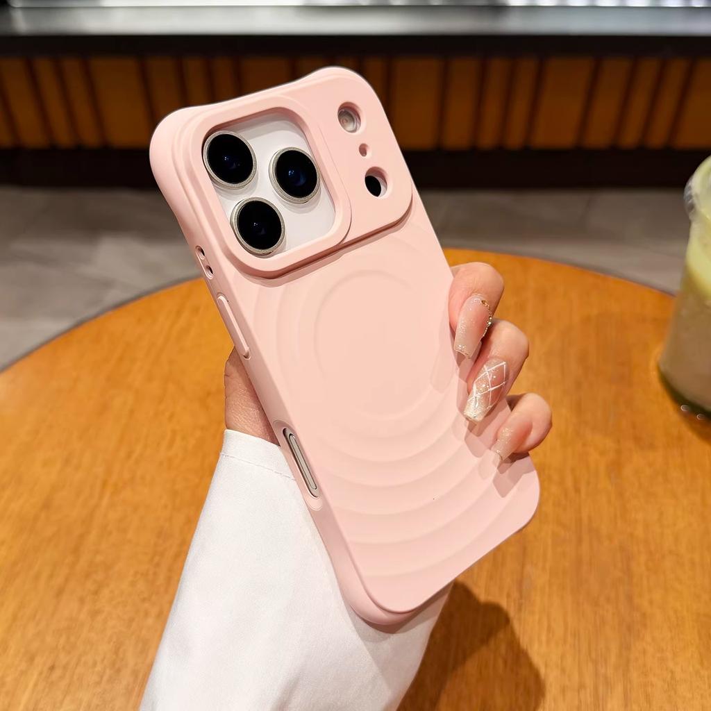 Full Coverage Silicone Magnetic Wave Pattern Phone Case For Iphone 17 Iphone 16 Pro