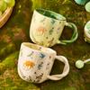 Mori Cloth Texture Ceramic Cup Creative Fried Dough Twists Handle Cartoon Coffee Cup