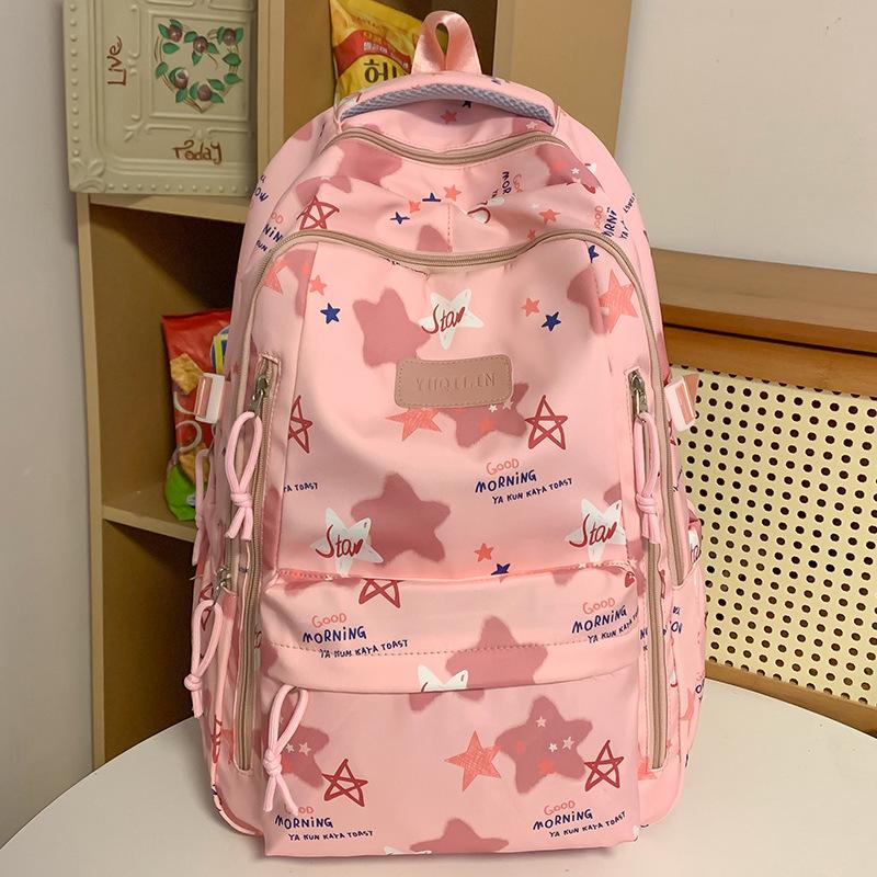 Schoolbag Children Elementary School Girls Junior High School Students College Students Large Capacity Star Backpack