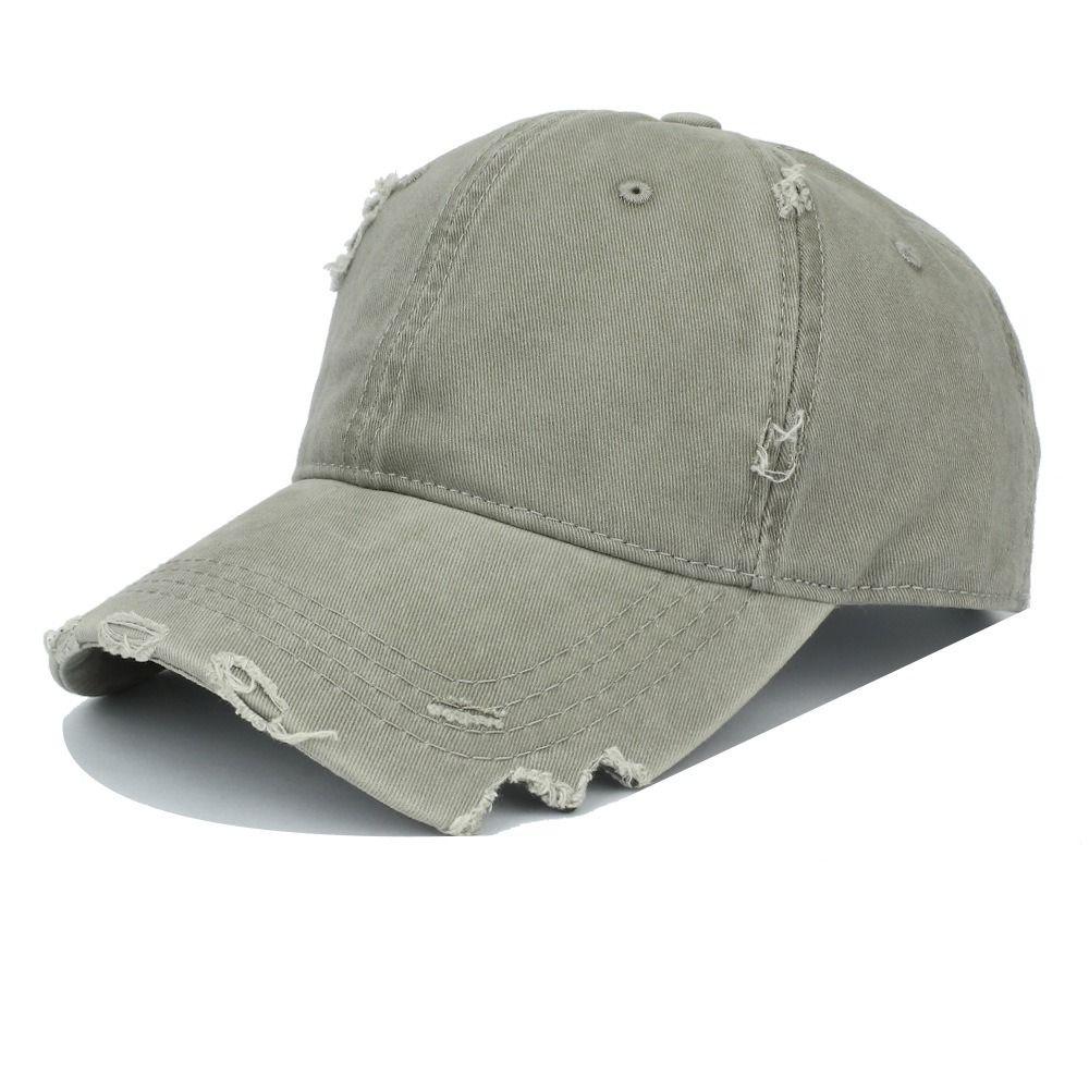 Ripped Brim Hole Baseball Cap Visor Sunscreen Hats Vintage Streetwear Sun Hat For Man Women Unisex