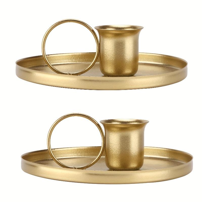 

2/4pcs Elegant Iron Taper Candlestick Holders Floor Mounted Retro Style Metal Candle Stand with Handle for Home