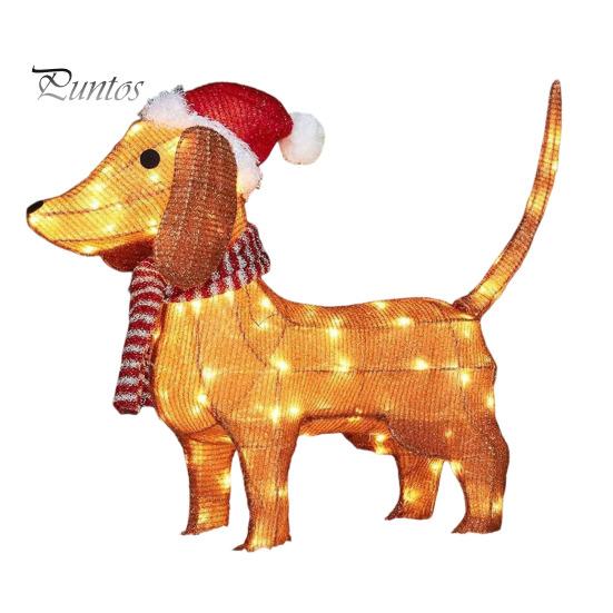 

Рождественская светящаяся статуя животного, светящееся пушистое животное с теплыми гирляндами, устойчивое к погодным условиям рождественское украшение в виде животного для газона, дорожки, дорожки 5