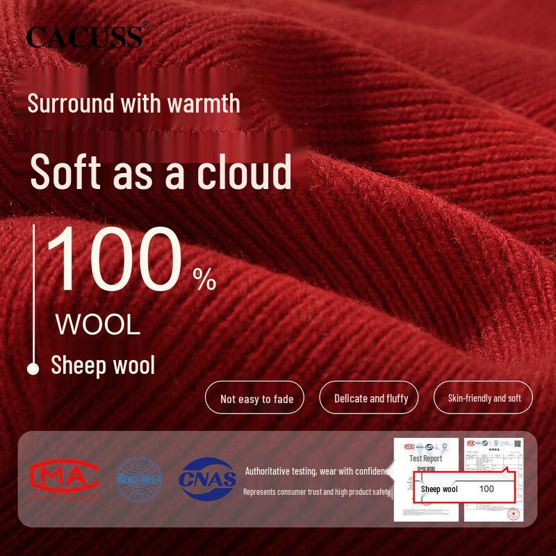 CACUSS Women's Pure Wool Winter Scarf