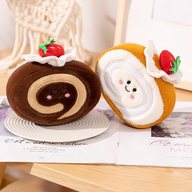 1Pc Adorable Soft Birthday Cake Fruit Strawberry Cake Plushie Baby Cuddly Toys Cute Dolls For Kids