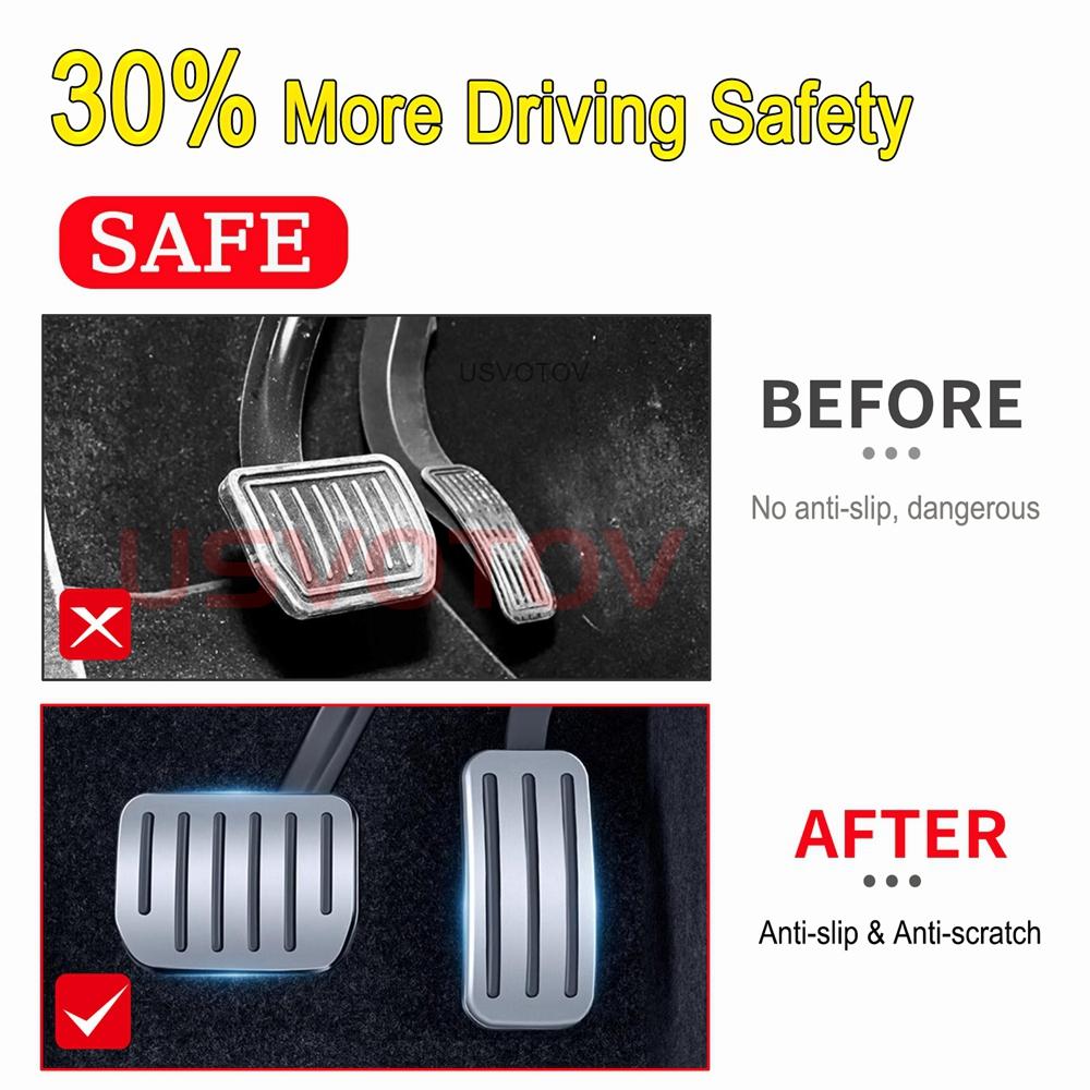 Slide Lock Design Accelerator Brake Foot Pedals Cover For Tesla Model Y YL Model 3 Performance Pedal Sets 2021-2026 Accessories