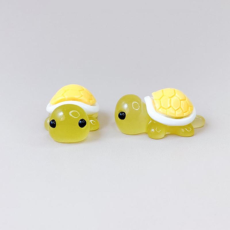 

1 шт. красочная светящаяся мини-черепаха микропейзаж DIY светящаяся миниатюрная статуя черепахи украшение для сада в горшке жёлтый