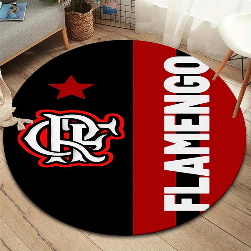 Clube De Regatas Do Flamengo Round Area Rug,Carpet Rug for Living Room Bedroom Sofa Playroom Decor,Non-slip Floor Mat