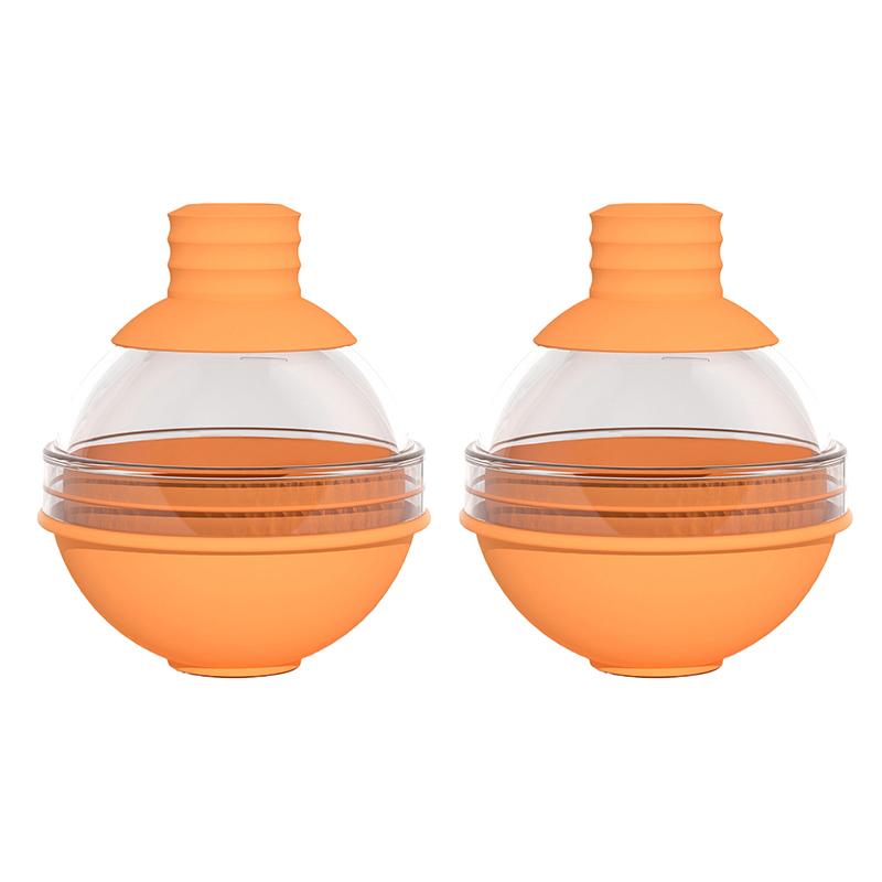 2/4 Grid Silicone Whiskey Ice Ball Maker Mold with Built-In Funnel 3D Baseball Shape Easy Fill And Release for Unique Ice Cubes
