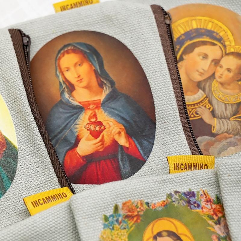 Kompakte Perlenaufbewahrungstasche Geschenktasche Stoff Schmuckbeutel Rosenkranztasche Stoffmaterial Geeignet zum Verschenken Schmuck