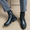 Vielseitige und modische Leder Herren Freizeitschuhe Luxuriöse und schlichte Business-Büro High Top Stiefel Bequeme Chelsea Boots