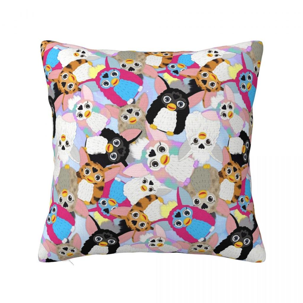 90s Furby Unicorn Square Pillowcase Cushion Cover Pillow Case Throw Pillow Cover for Home Sofa Living Room