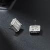 1 paar Silber Quadratische Klassische Zirkon Ohr Studs Für Männer Frauen Mode Glänzende Faux Diamant Bolzen Ohrringe Schmuck Geschenk für