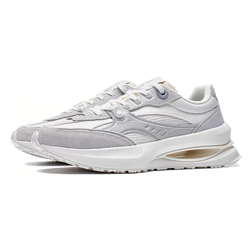 New LiNing 92 Shadow Anti Slip Wear Resistant Low Top Casual Shoes Women's Gray White AGCT250-3