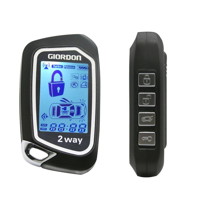 GIORDON 2 Way Car Alarm System LCD Complete Kit PKE Automatic Lock and Unlock Function Bluetooth APP Remote Engine Start