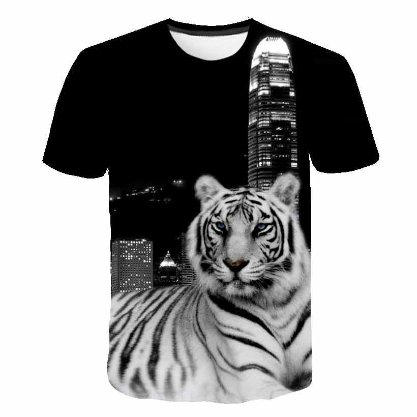 Animal T-Shirt Oversized Kids Children's Short Sleeve Tiger 3D Print T-Shirts Boy Kid Boys and Girls Tops T-Shirt Summer Clothes