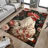 1PC Rooster Floral Non-Slip Floor Carpet Compatible for Office&Living Room&Bedroom&Dining Room - Flat-Weave Machine-O384