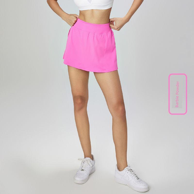 

2025 Outdoor Exercise Skirt Summer New Arrival Fashion Tape Yoga Skirts Fitness Medium Tenacity Tennis Skirt Children Lining Barbie powder Barbie powder 10