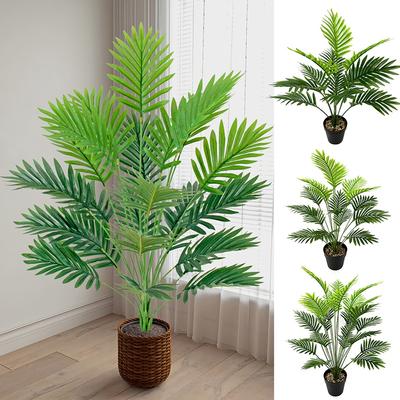 Large Decorative Artificial Plant Home Decor Fake Tropical Palm Tree Plants Banana Plants Leaves Green Plant Branch Garden Decor