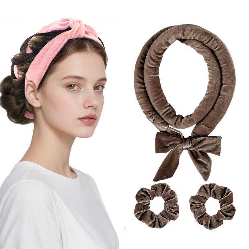 Heatless curling iron hair tie streamer coiler hairdressing big wave sleep gift box set