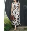 2026 Summer Cotton Linen Sleeveless Loose Fit Artistic Slimming Dress for Women