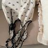 Niche Bow Polka Dot Canvas Bag Sweet Maiden Drawstring Pleated Tote Student Commuter Shoulder Bag