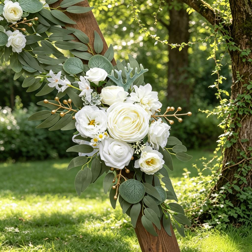 Künstlicher Hochzeitsbogen Blumen-Set Hochzeits-Heimdekoration Blumenkranz Außenbogen Willkommensschild Zeremonie Kulisse Dekoration