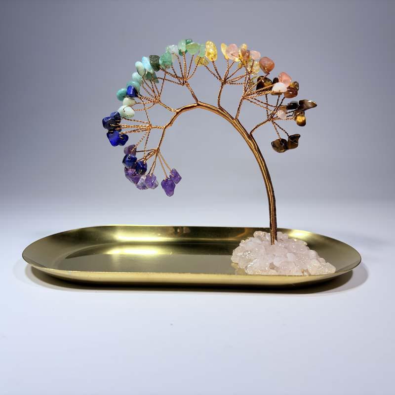 Crystal Wealth Tree Incense Burner: Tree of Life Ornament & Zen Meditation Accessory