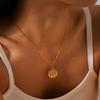 European American 18K Gold Angel Pendant Titanium Steel Necklace