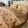 Winter Milk Fleece Bedding Set Coral Thick Sheet Duvet Cover Student Dorm