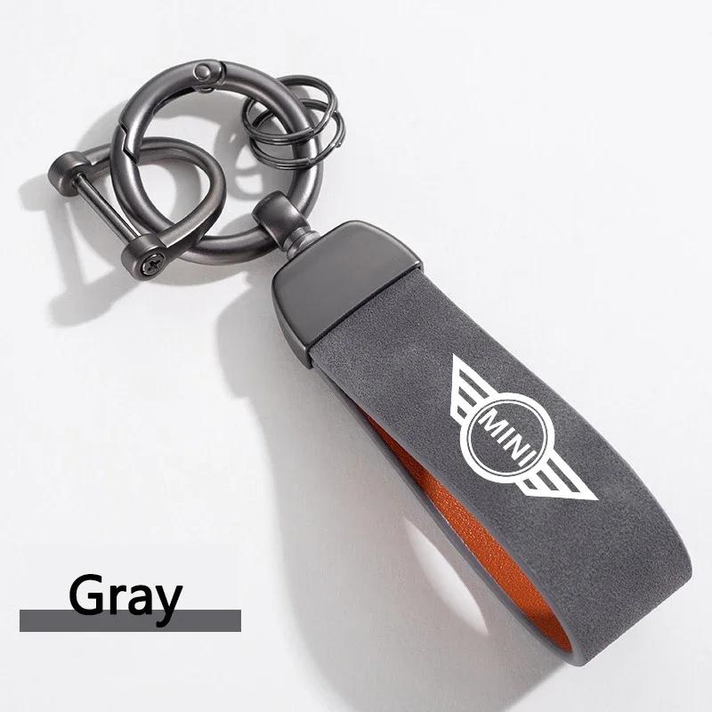 2025 Fashion Metal Car Keychain Hanging Suede Gift Key Ring Holder For BMW Mini Cooper One S JCW F55 F56 F57 F60 Coupe R50 R