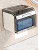 Transparent tissue holder roll paper box toilet wall mounted non perforated waterproof storage rack toilet paper holder