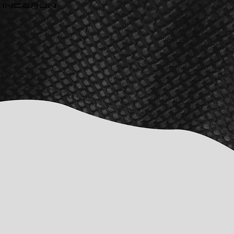 INCERUN Men Summer O Neck Short Sleeve Texture Casual T-shirts Tops