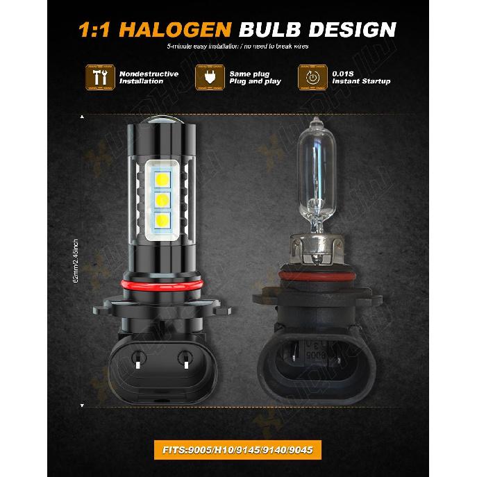 Compatible For 2015 2016 2017 2018      Ford F150 Light Bulbs, 9005 H11 High Low Beam 9145 Fog Lights, 6000K White 600% Brightness, Pack Of 6