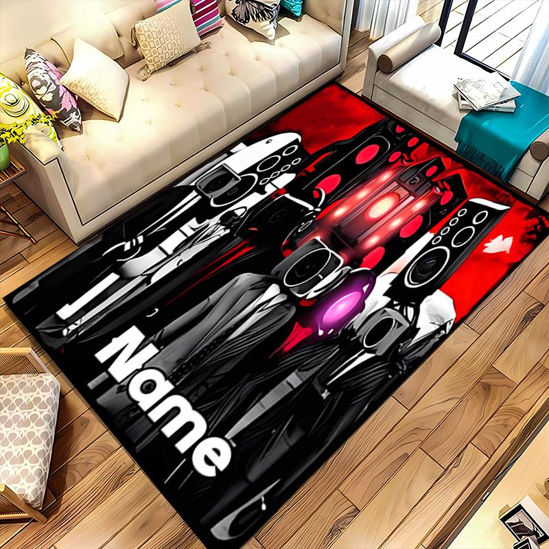 Custom Personalization Skibidi Toilet Area Rug - Perfect For Kitchen, Bathroom,Laundry Room Decor Large Size Available,Gift All Seasons