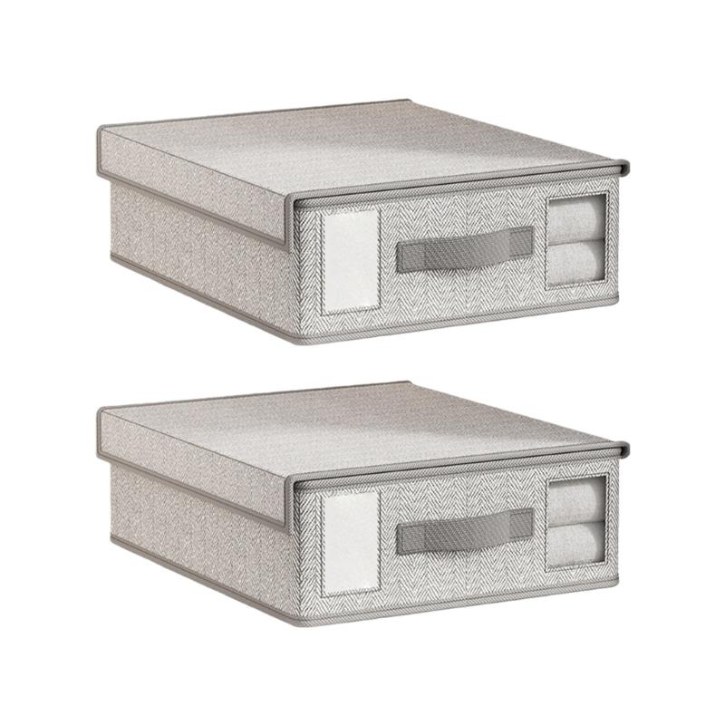 Spacious Bed Sheet Storage Container Nonwoven Materials Dustproof Cover Bedding Organiser With Detachable Lid