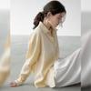 % Flax light and thin long-sleeved women's shirt spring and summer new solid color high-end loose women's shirt