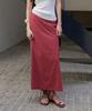 Moleubeu13 Relief Slit Long Skirt (Berry Red)
