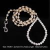 120cm Pearls Dog Harness Leash Imitation Pearls Strong Beaded Dog Leash Elegant Alloy Hook Pet Training Lead Leashes Pet