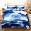 Moon Night Tree Duvet Cover Set Beautiful Landscape Pattern Polyester Comforter Cover with Pillowcase for Men Women Bedding Set