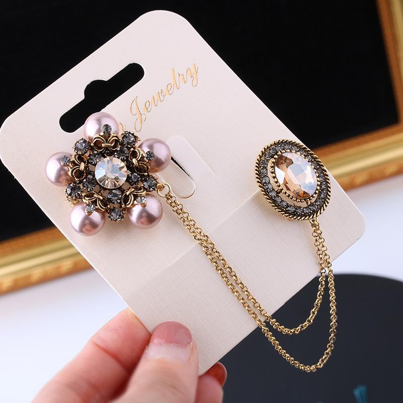 

Модные винтажные броши с кисточками для женщин, роскошная брошь со стразами и жемчугом, значок-булавка на лацкан, индивидуальная женская брошь, ювелирное изделие