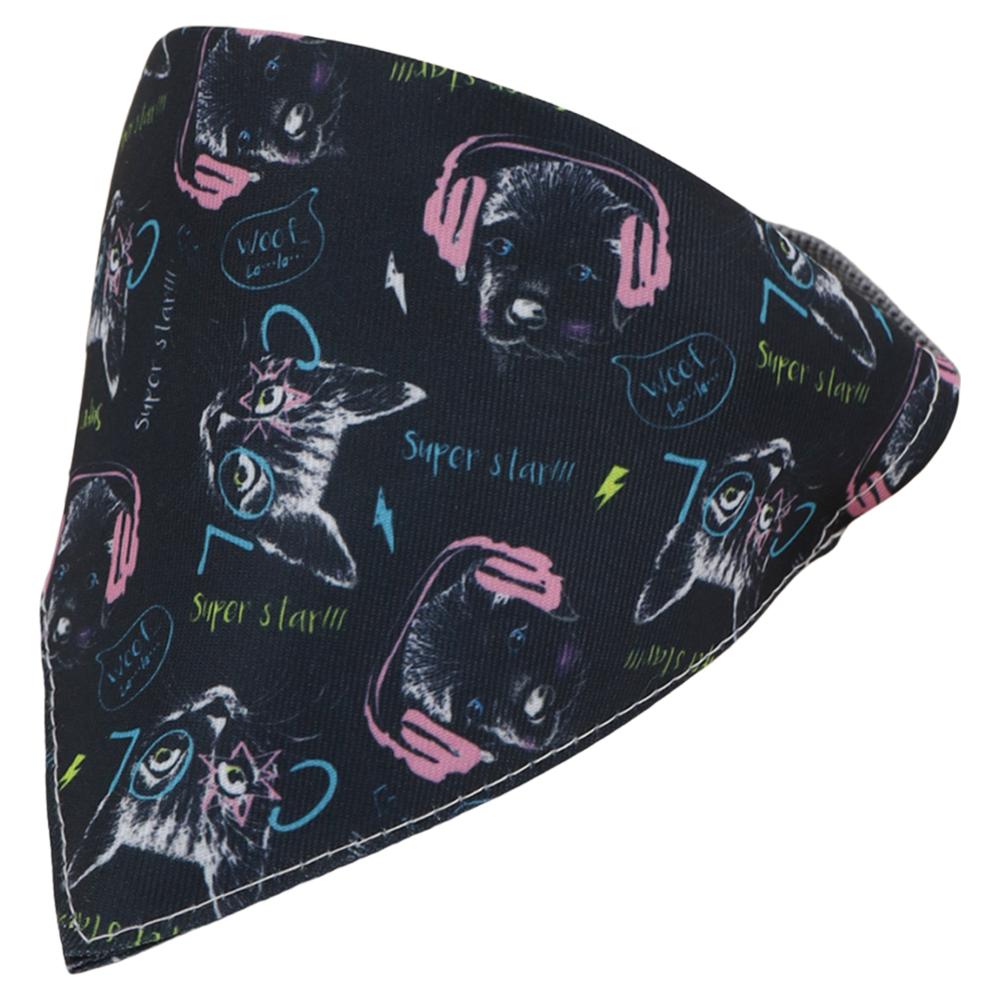 Adjustable Pet Bandana Cotton - Dog Cat Cartoon Print Drool Bib for Daily Use, Triangle Scarf Puppy Kitten Neckwear